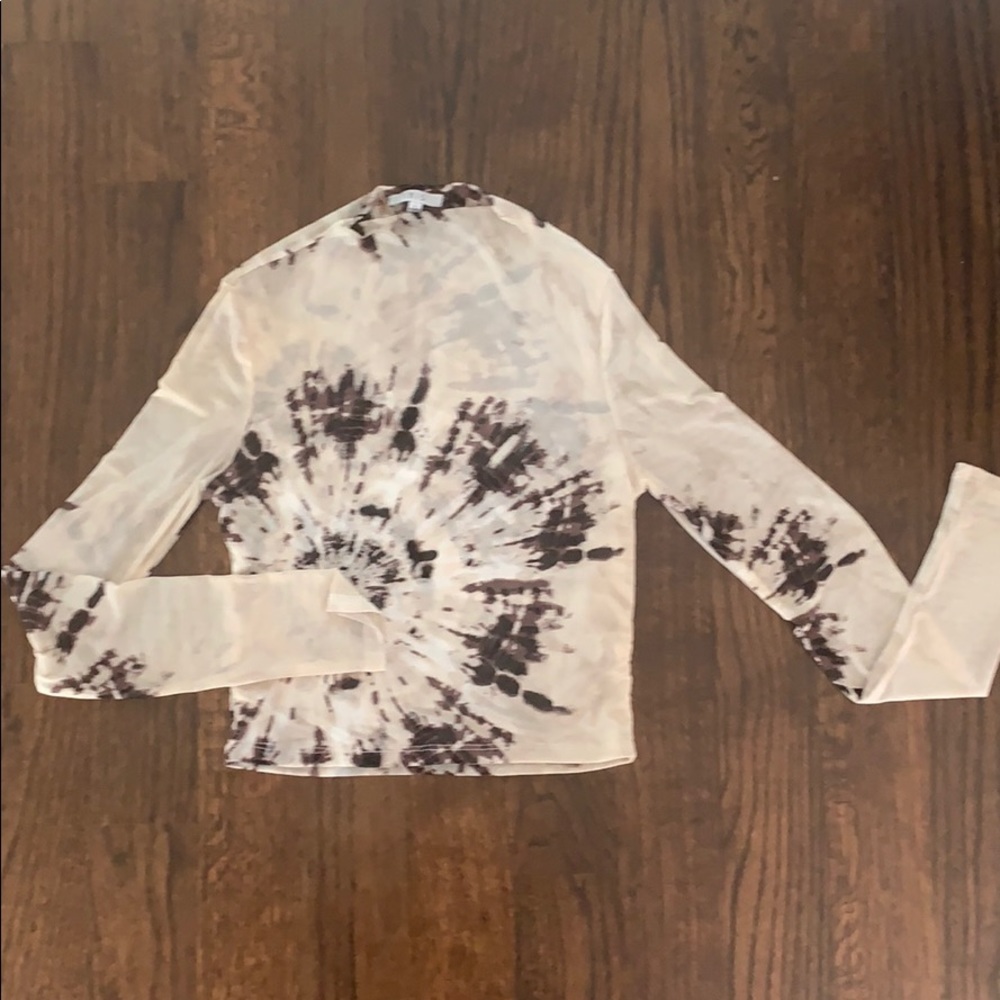 Women’s Cropped sheer long sleeve shirt size L (Juniors)